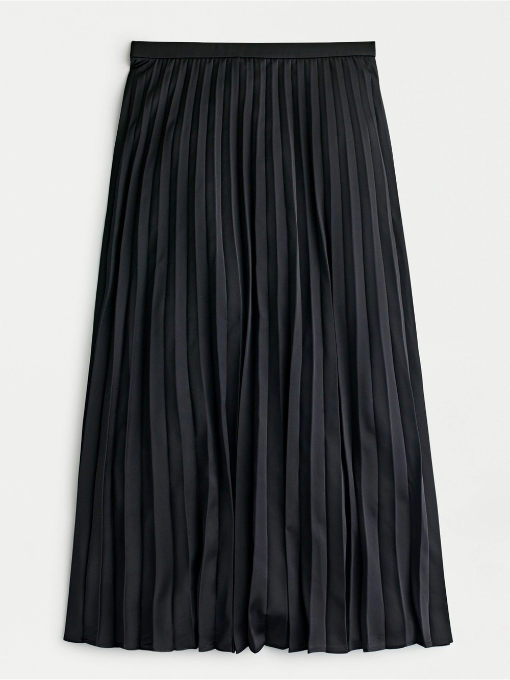 JCREW Black Pleated Midi Skirt